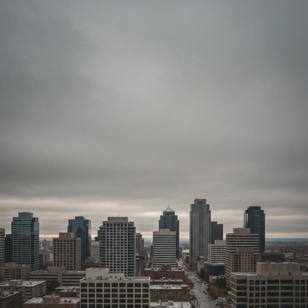Alberta Calgary cityscape under overcast sky